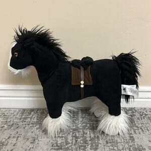 Disney Store Brave Angus The Horse Black White Merida Saddle Plush 15" Toy